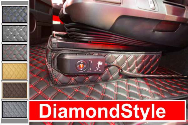 Suitable for DAF*: XG / XG+ (2021-...) Floor mat set + seat base trim DiamondStyle