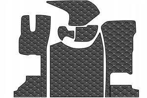 Suitable for DAF*: XG / XG+ (2021-...) Floor mat set + seat base cover DiamondStyle | passenger seat foldable