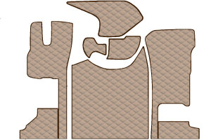 Suitable for DAF*: XG / XG+ (2021-...) Floor mat set + seat base cover DiamondStyle | passenger seat foldable