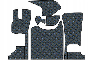 Suitable for DAF*: XG / XG+ (2021-...) Floor mat set + seat base cover DiamondStyle | passenger seat foldable