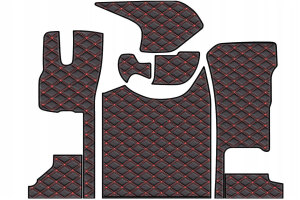 Suitable for DAF*: XG / XG+ (2021-...) Floor mat set + seat base cover DiamondStyle | passenger seat foldable