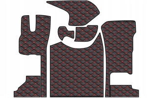 Adatto per DAF*: XG / XG+ (2021-...) Set tappetino + rivestimento base sedile DiamondStyle rosso