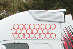 Lkw Aufkleber Decal Wabenmuster-Design