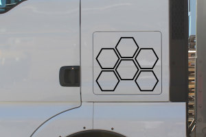 Truck sticker honingraatpatroon ontwerp