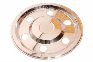 Stainless steel wheel covers with snap ring holder