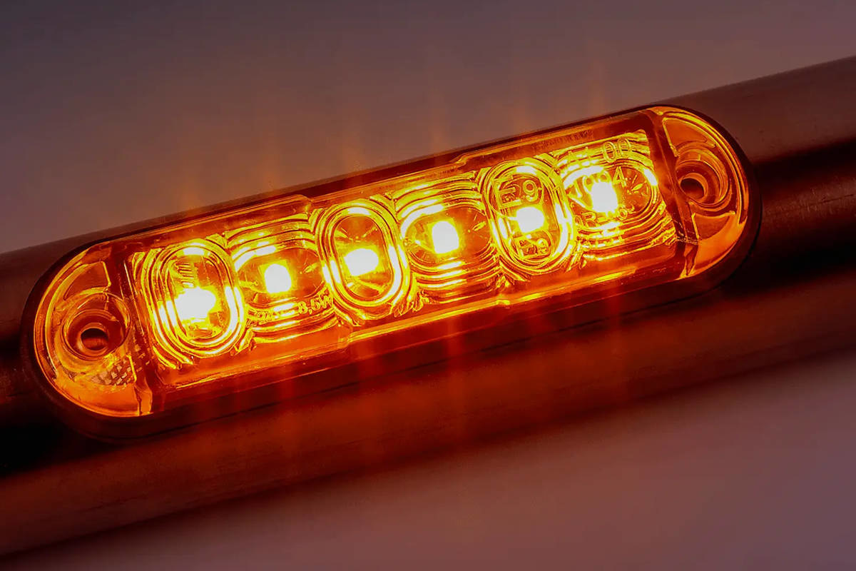 LED Warnblitzleuchte, Akkubetrieb, Orange, CE und EMC geprüft