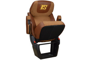 Suitable for DAF*: XF / XG / XG+ (2021-...) - Imitation leather oldschool - grizzly I brown passenger seat foldable