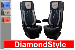 Geschikt voor DAF*: XF106 (2013-2021) DiamondStyle stoelhoezen voorpassagier luchtgeveerd voorpassagier luchtgeveerd