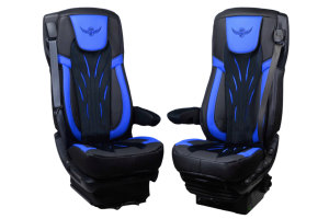 Passend f&uuml;r DAF*: XF106 (2013-2021) DiamondStyle Sitzbez&uuml;ge Beifahrer luftgefedert Beifahrer luftgefedert Blau