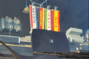 Lkw Minischal, Wimpel, Länderfahne mit Saugnapf