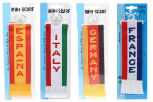 Mini lorry scarf, pennant, country flag with suction cup
