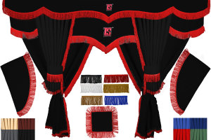 Truck curtain and curtain set with fringes 11 pieces,...