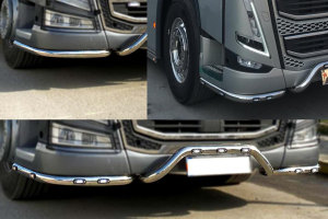 Adatto per Volvo* : FH4 (2013-2020) barra bassa in acciaio inox 3 pezzi con 11 LED