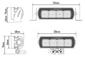 Adatto per MAN*: TGE ( 2017-...) Lampade Lazer Kit griglia radiatore ST4 Evolution