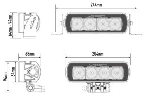 Passend für MAN*: TGE ( 2017-...) Lazer Lamps Kühlergrill-Kit ST4 Evolution
