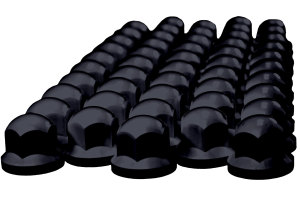 50x Wheel nuts plastic cover caps black H 45mm SW 32mm