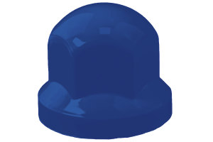 50x Plastic wielmoerdoppen blauw H 45mm SW 32mm