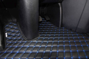 Adatto per Mercedes*: Actros L (2022-...) Tappetini in similpelle DiamondStyle blu sedile passeggero ribaltabile
