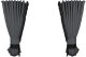 Truck curtain set with fringes 5 pieces, including border gray black Length 110cm