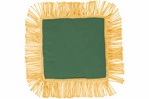 Lkw Vorhang und Gardinenset mit Fransen 11 teilig, inkl Borde gr&uuml;n gold L&auml;nge Gardinen 110 cm, Bettvorhang 150 cm