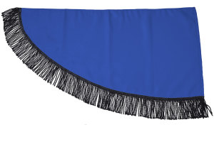 Lkw Vorhang und Gardinenset mit Fransen 11 teilig, inkl Borde blau schwarz L&auml;nge Gardinen 90 cm, Bettvorhang 175 cm