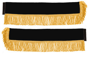 Truck curtain and curtain set with fringes 11 pieces, incl. borders black gold Length of curtains 90 cm, bed curtain 150 cm