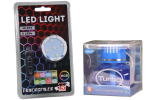 Set Turbo Lufterfrischer 150ml inkl. RGB LED-Beleuchtung...
