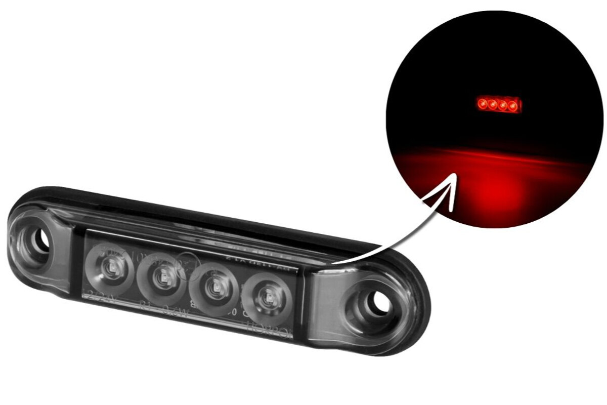 2 indicatori di direzione a LED per freccia, frecce laterali, frecce corte con marchio di omologazione E Black Vision V-173310