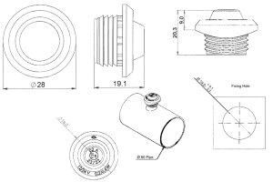 Indicatore laterale e luce di ingombro a LED Dark Modern 12V-24V