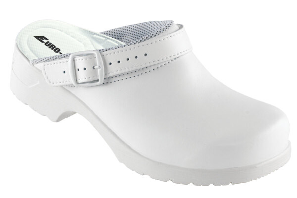 Euro-Dan® FLEX Clogs mit Shock Absorber, voll Futter, antistatisch offen weiß 48