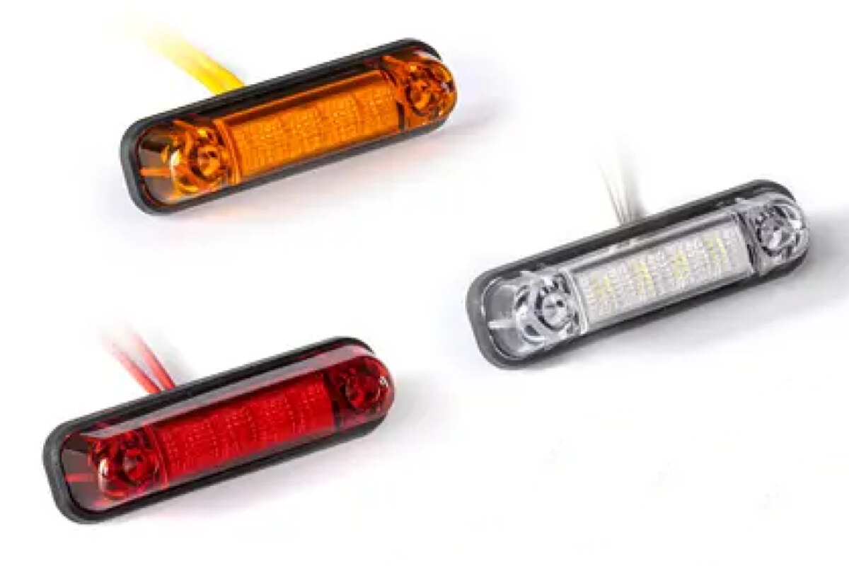 24/7Auto 10 luci di posizione laterali a LED da 12 V, con staffe, per camion, rimorchi, furgoni, camper, bus, colore: arancione