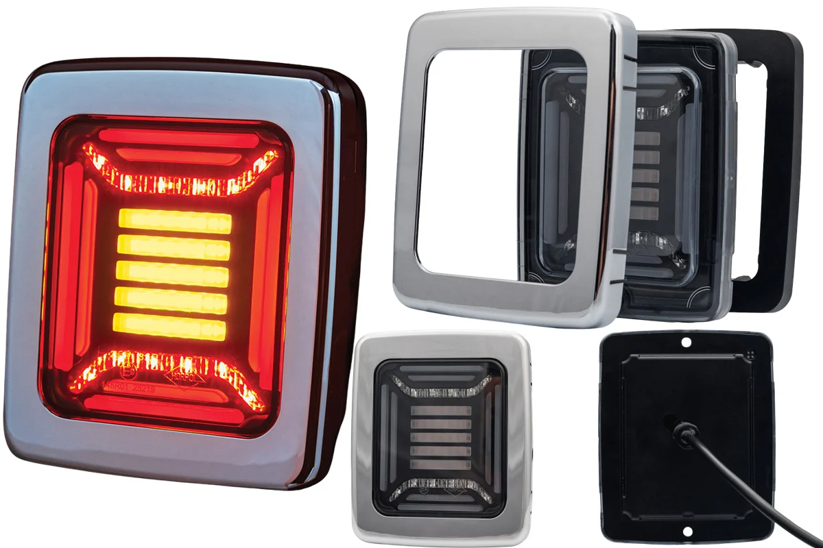 LED Heckleuchte Varianten Chrom Schwarz Rahmen Auswahl