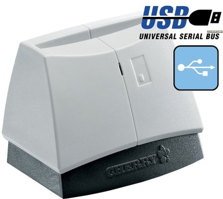 Chip card reader for reading the driver card, USB