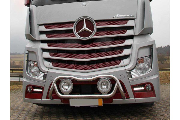 Suitable for Mercedes*: Actros MP4 | MP5 front lamp bracket Eurobar, stainless steel