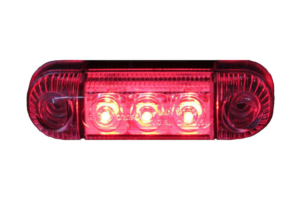 Schluß- Begrenzungsleuchte 3x LED - rot, schmal, mit E-Prüfzeichen, NEU