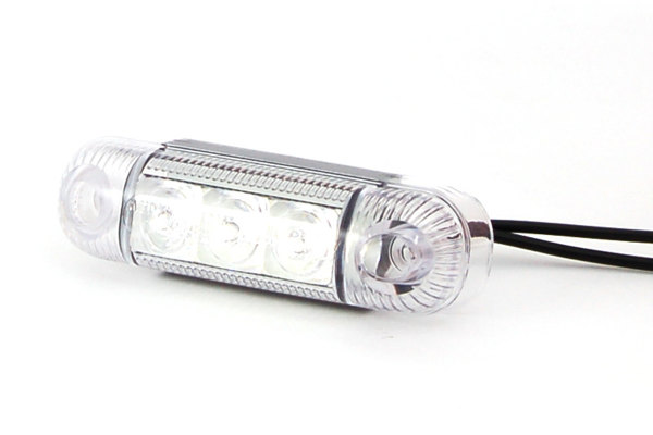 Positionslampe mit 3 LED - weiß, schmal, 12-24V mit E-Prüfzeichen