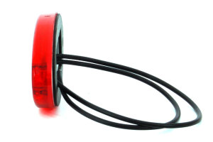 LED clearance light oval with 2 LEDs, red and flat, 12 / 24V