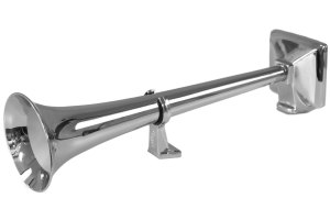 Hadley air horn in stainless steel, round - length 47cm (H00856)