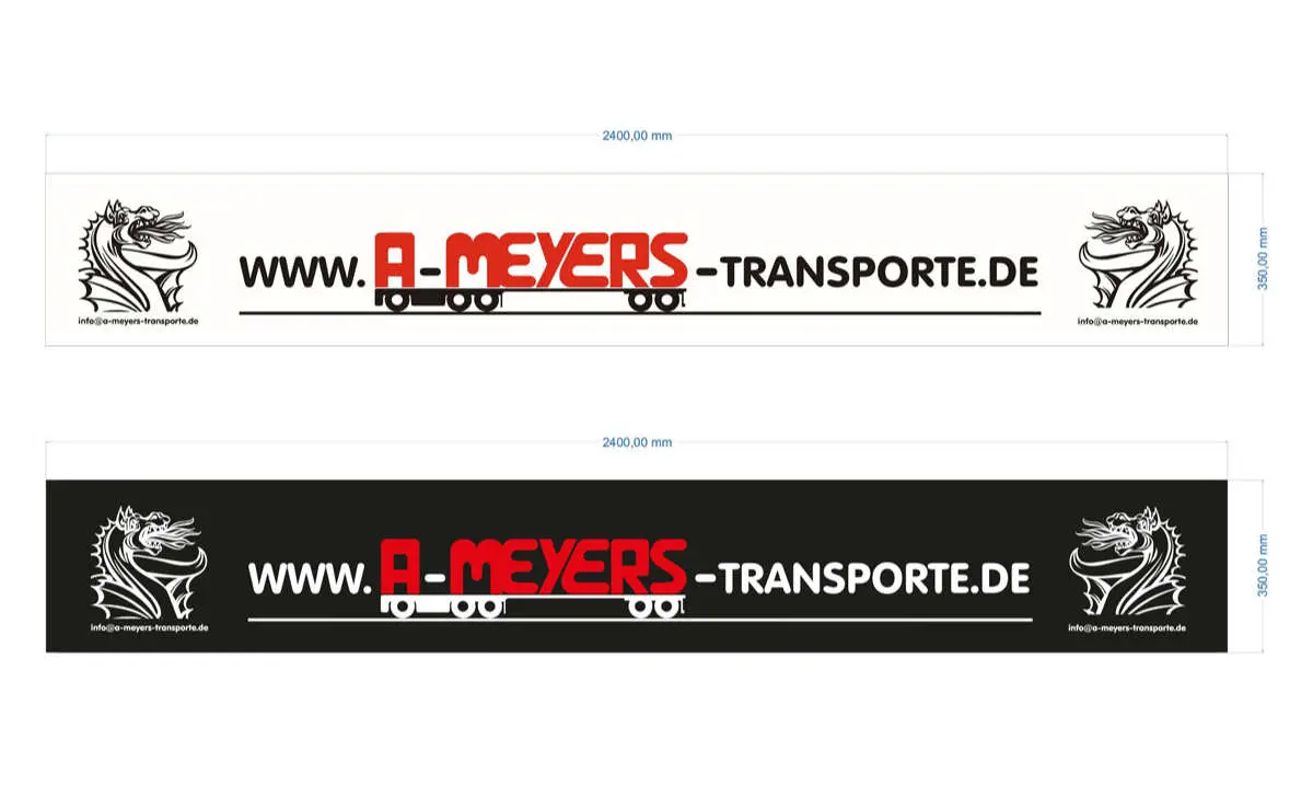 Bedruckte LKW Schmutzfänger mit Firmenlogo Spritzlappen