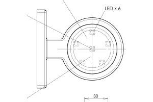 Vordere- und hintere Begrenzungsleuchte (12V-24V) LED, klein