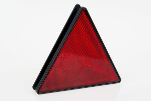 Triangular reflector with bolts, red