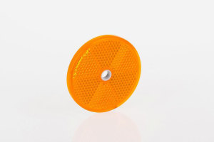 Reflectors round with mounting hole, yellow
