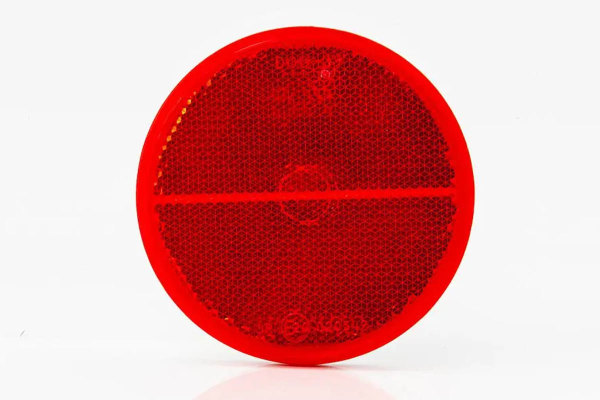 Reflectors round with bolts, red