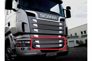 Suitable for Scania*: R2 (2009-2013) grille base version 1, high/small bumper 
