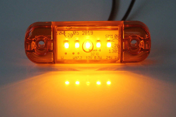 Rechteckige Seitenmarkierungsleuchte - orange/gelbe Markierungsleuchte -  LED - Anhängershop