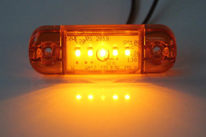 LED side marker light, 12/24V orange, slim, 5 LED