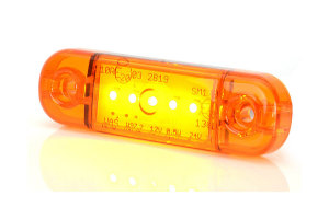 LED side clearance light, 12 / 24V, orange, slim, low profile with 5x LED