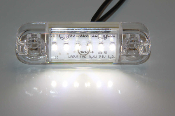 10x 6 SMD LEDs oval weiß 24V Frontseite Umrissleuchten Anhänger