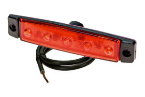 LED-Schlussleuchte I LED-Umrissleuchte PRO-FLAT - rot, 12/24V - inkl. E-Pr&uuml;fzeichen - flach, NEU