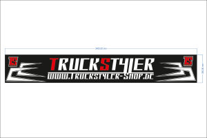 Lkw Heck Schmutzfänger, Farbe schwarz, extra dick, mit Zacken und TS Logo